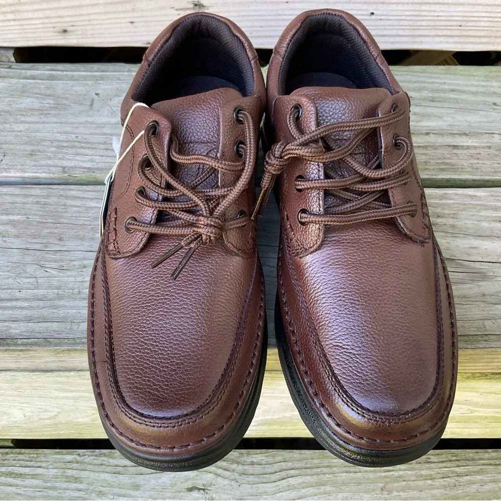 Nunn Bush Leather Oxfords Lace Up Comfort Gel Men’s 10 M Pebbled Dress Casual